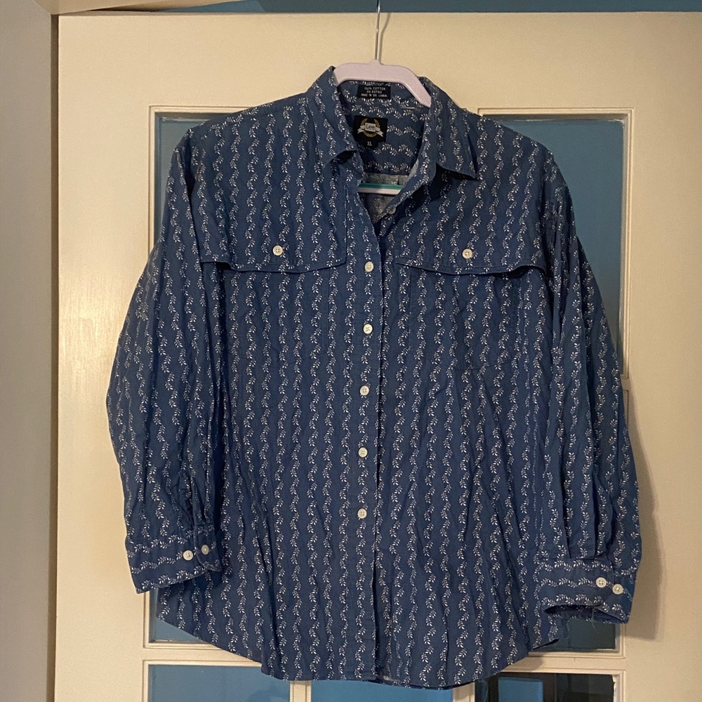 Lee Western Blue Patterned Women's Top